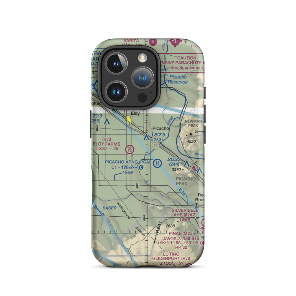 Eds Field (20AZ) VFR Sectional  Tough iPhone Case iPhone 16 Pro model shown