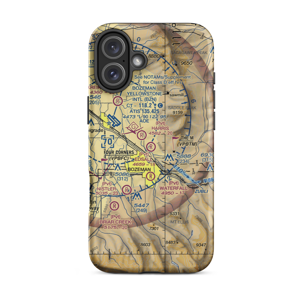 Edsall Field (MT71) VFR Sectional  Tough iPhone Case iPhone 16 Plus model shown