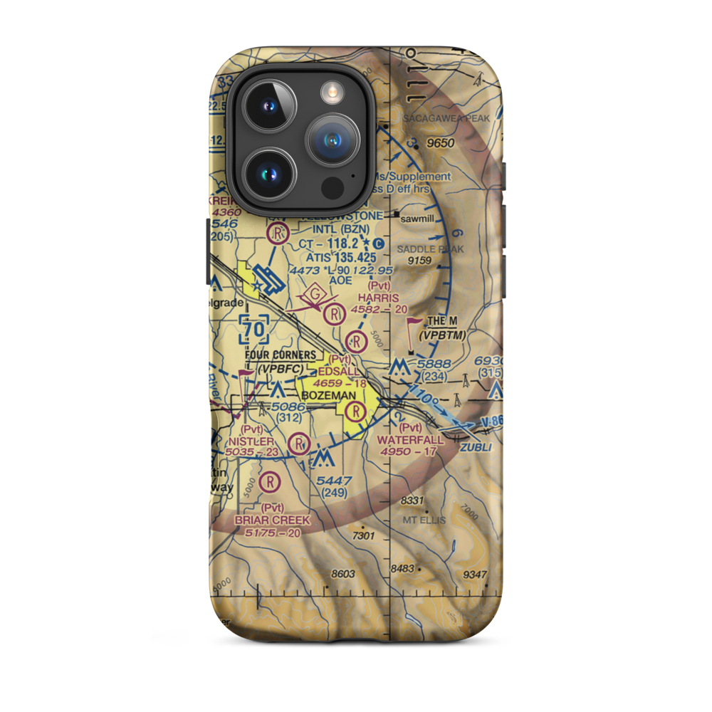 Edsall Field (MT71) VFR Sectional  Tough iPhone Case iPhone 16 Pro Max model shown