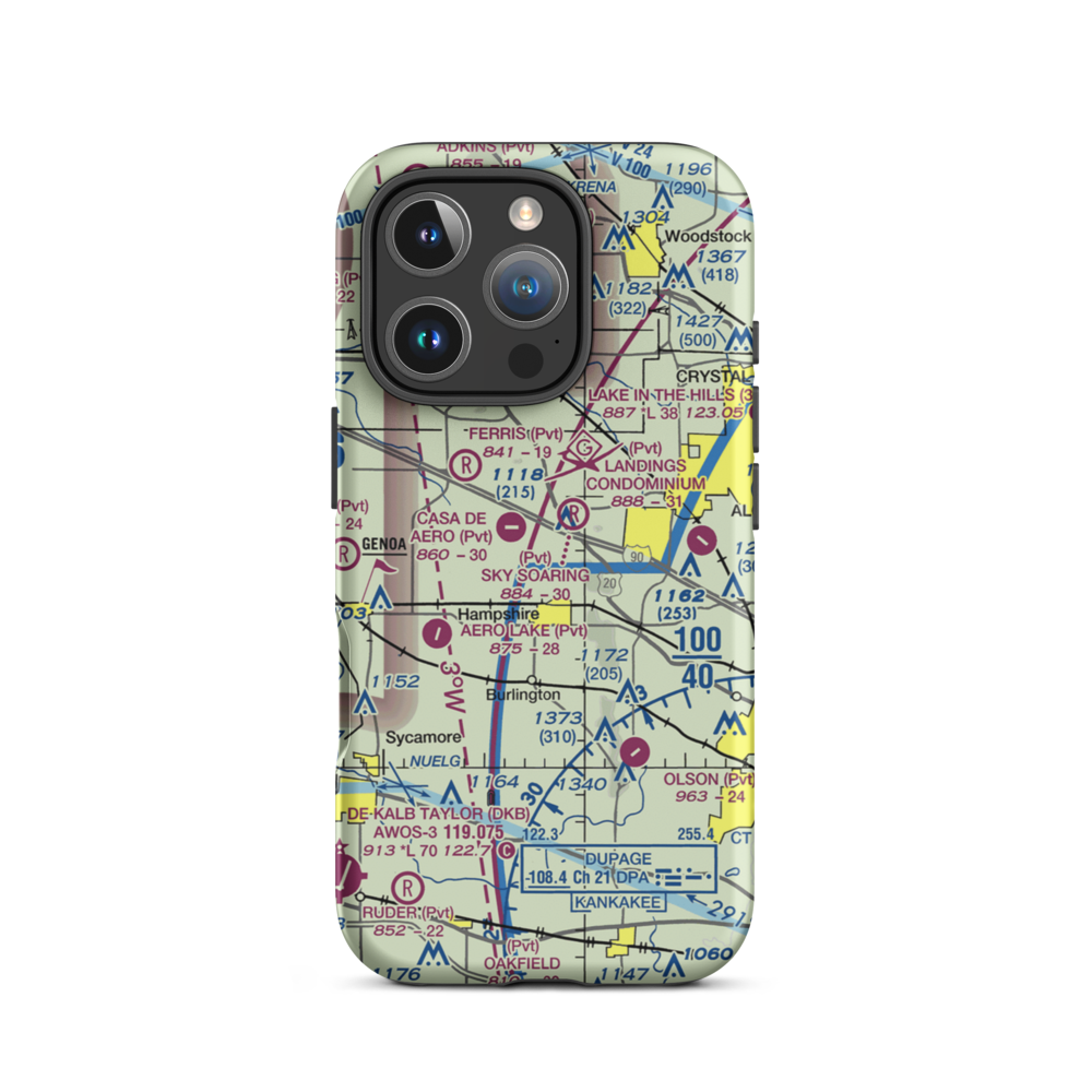 Edward Getzelman Airport (7IL7) VFR Sectional  Tough iPhone Case iPhone 16 Pro model shown