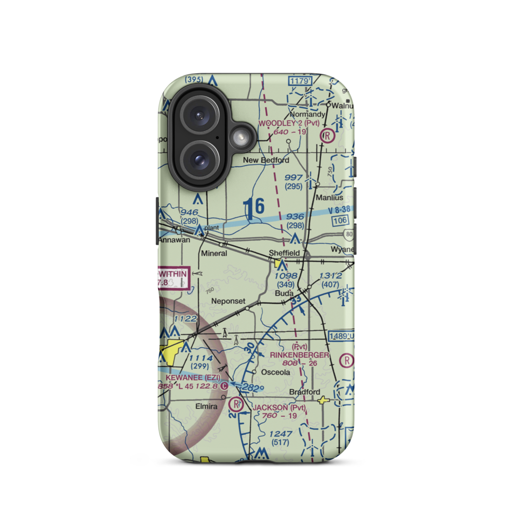 Edwin G. Bennett Airport (1LL7) VFR Sectional  Tough iPhone Case iPhone 16 model shown