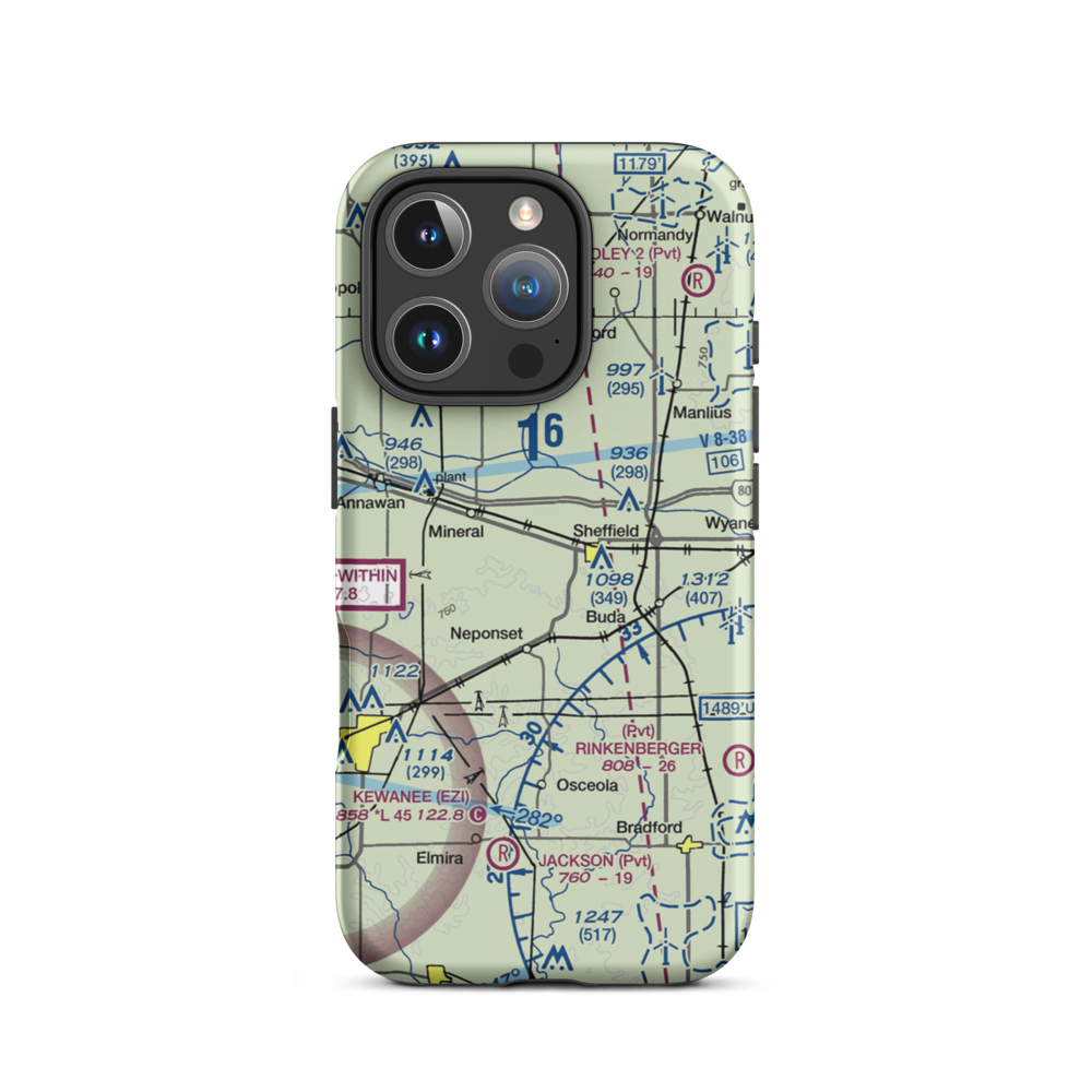 Edwin G. Bennett Airport (1LL7) VFR Sectional  Tough iPhone Case iPhone 16 Pro model shown