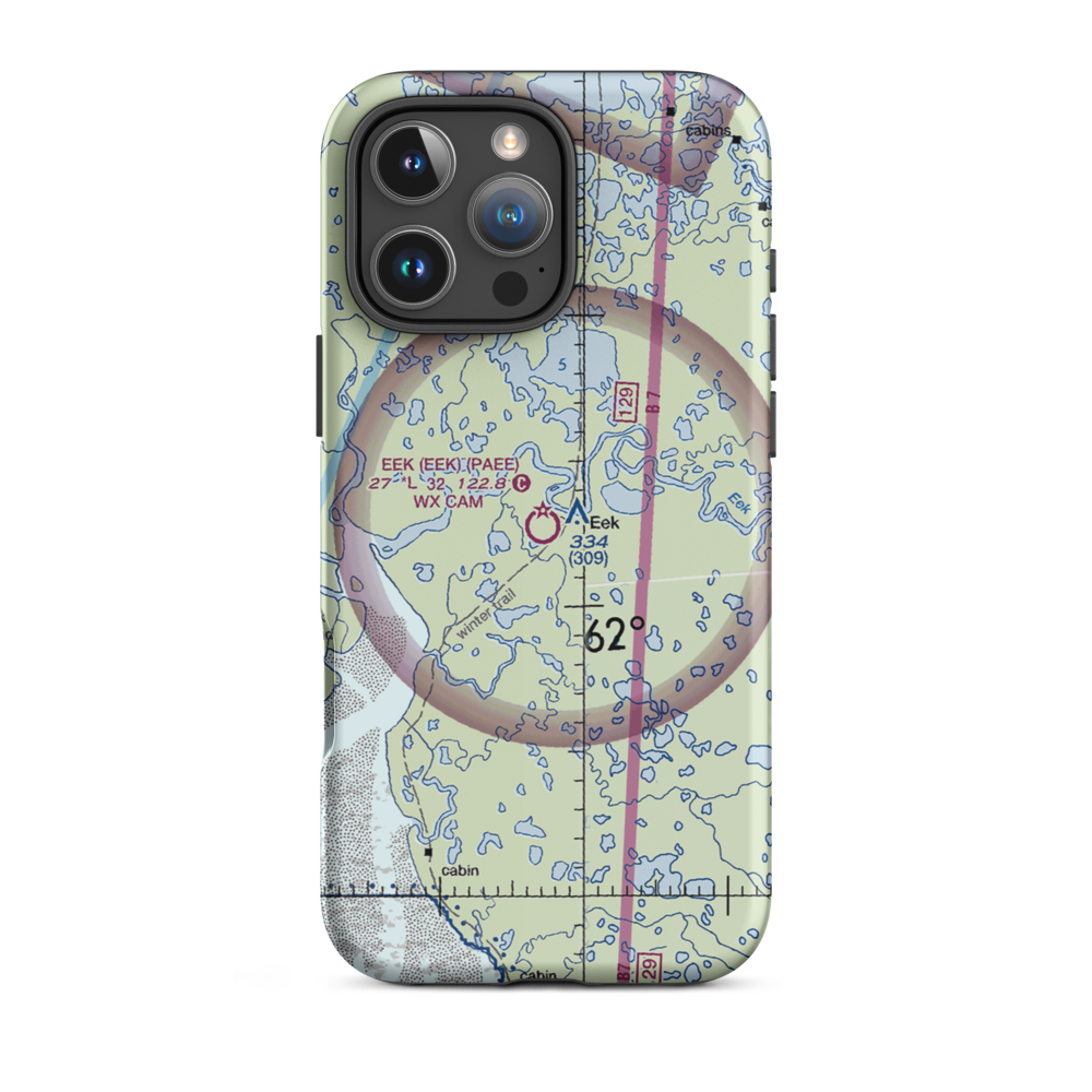 Eek Airport (EEK) VFR Sectional  Tough iPhone Case iPhone 16 Pro Max model shown