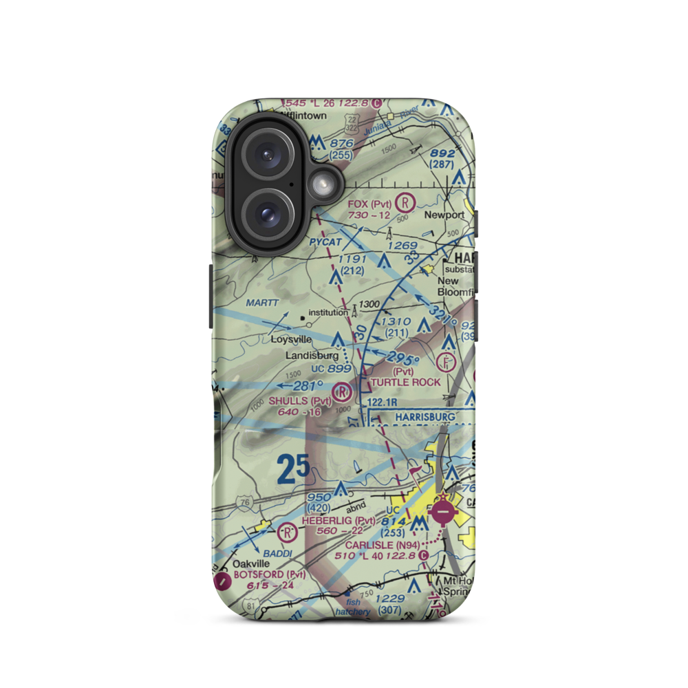 Egolf Airport (2PA7) VFR Sectional  Tough iPhone Case iPhone 16 model shown