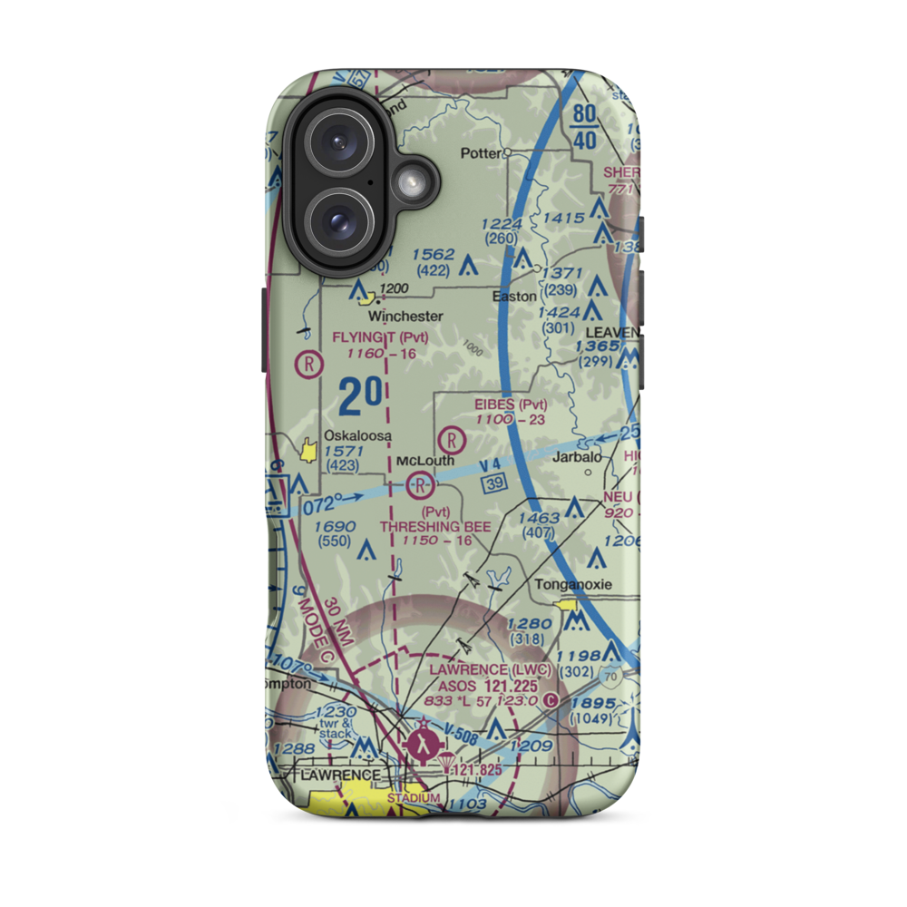 Eibes Airfield (SN90) VFR Sectional  Tough iPhone Case iPhone 16 Plus model shown