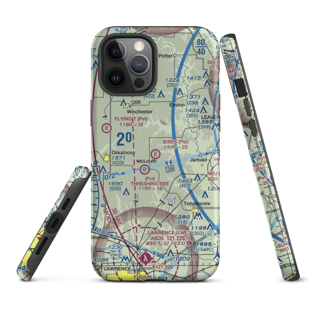 Eibes Airfield (SN90) VFR Sectional  Tough iPhone Case iPhone 12 Pro Max model shown