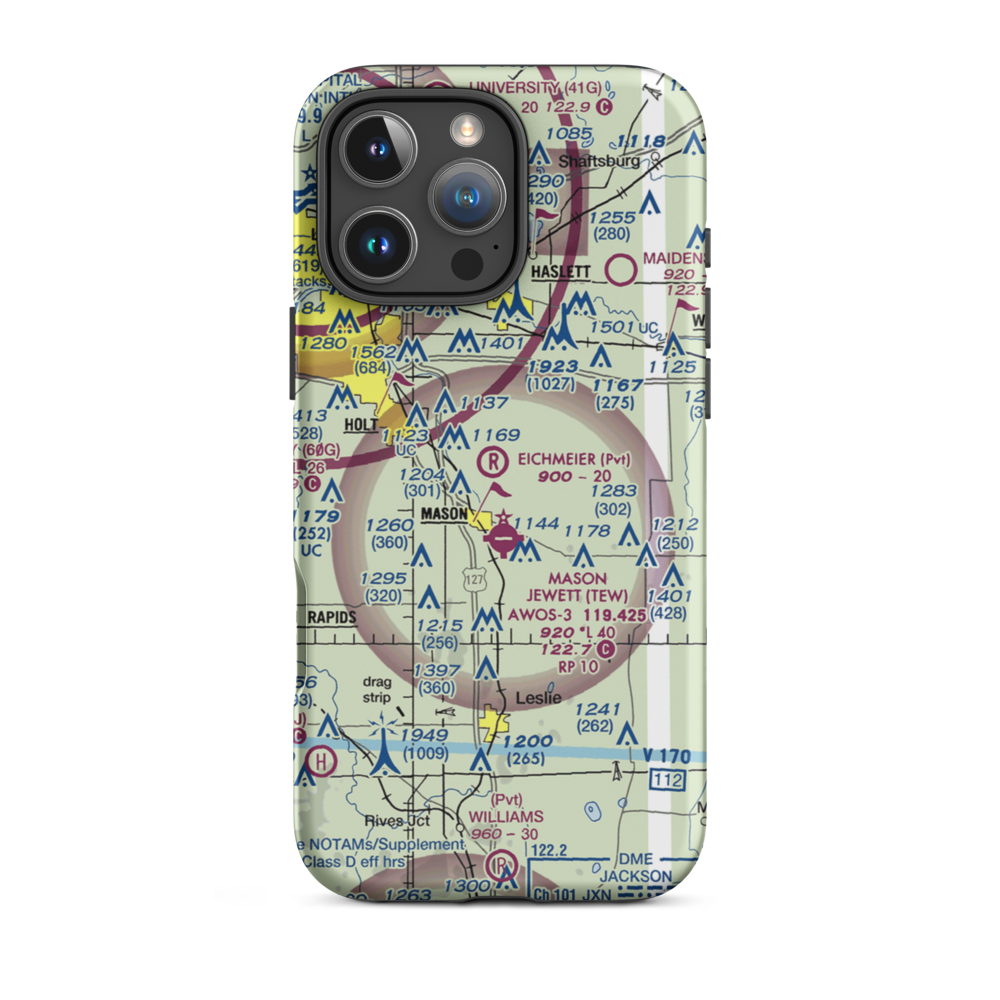 Eichmeier Field (MI38) VFR Sectional  Tough iPhone Case iPhone 16 Pro Max model shown