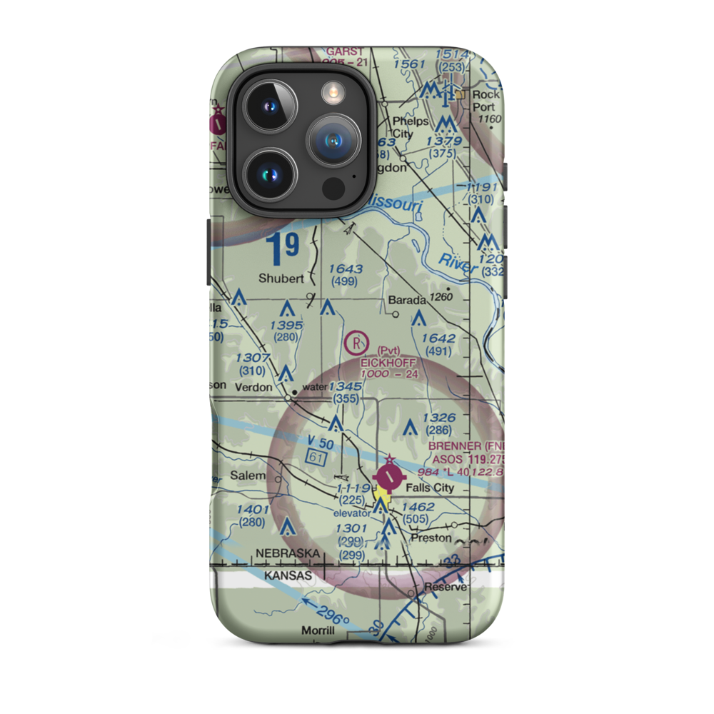 Eickhoff Strip (5NE2) VFR Sectional  Tough iPhone Case iPhone 16 Pro Max model shown