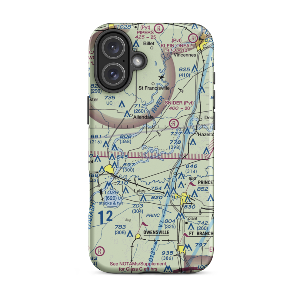 Eickholtz Airport (II33) VFR Sectional  Tough iPhone Case iPhone 16 Plus model shown