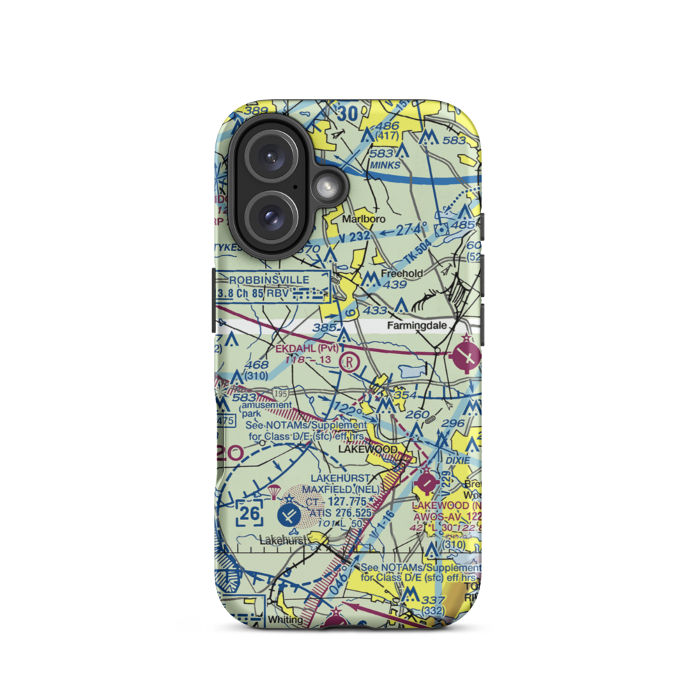 Ekdahl Airport (NJ59) VFR Sectional  Tough iPhone Case iPhone 16 model shown