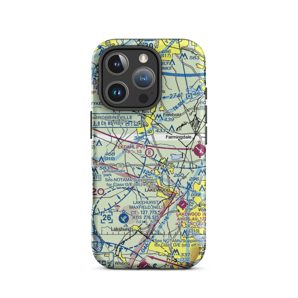 Ekdahl Airport (NJ59) VFR Sectional  Tough iPhone Case iPhone 16 Pro model shown