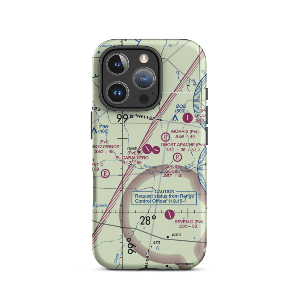 El Caballero Airport (2XA1) VFR Sectional  Tough iPhone Case iPhone 16 Pro model shown