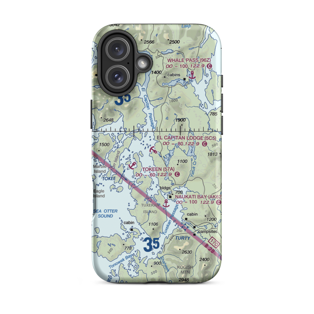 El Capitan Lodge Seaplane Base (5C5) VFR Sectional  Tough iPhone Case iPhone 16 Plus model shown