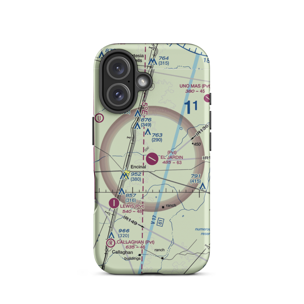 El Jardin Ranch Airport (XA66) VFR Sectional  Tough iPhone Case iPhone 16 model shown