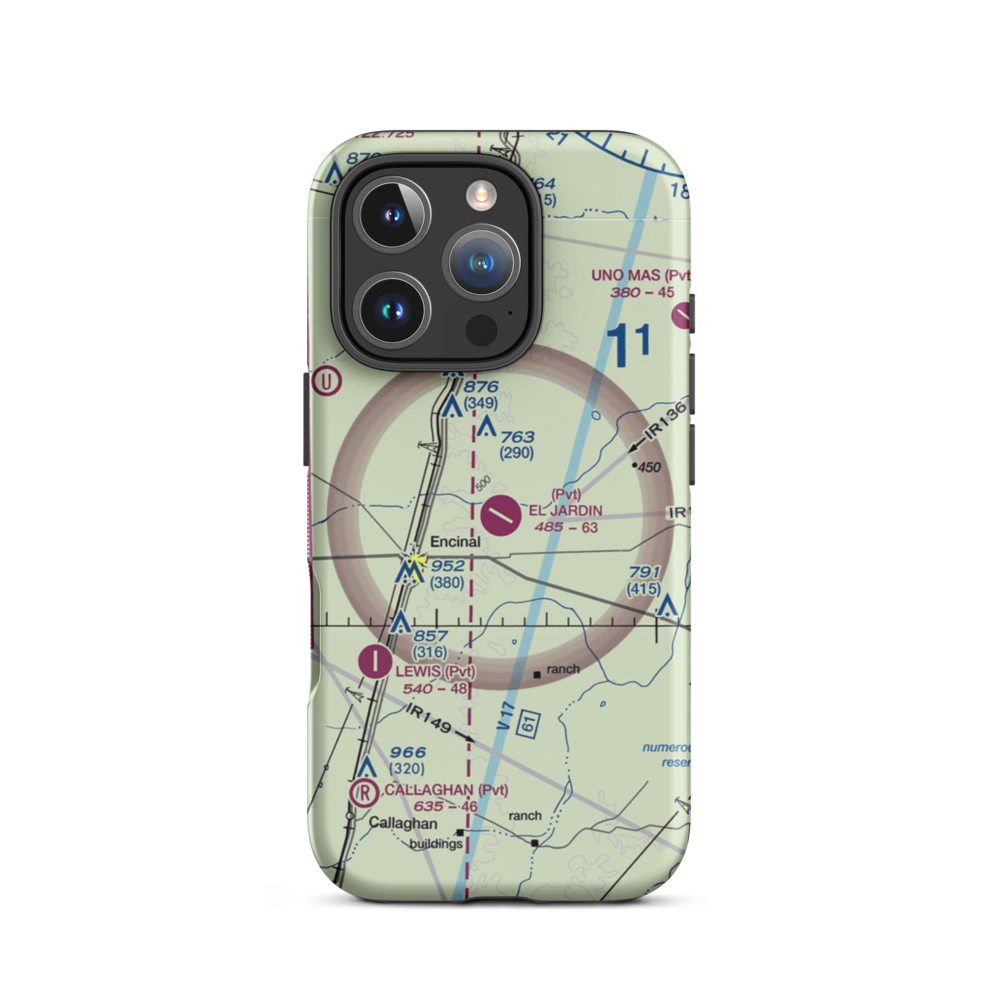 El Jardin Ranch Airport (XA66) VFR Sectional  Tough iPhone Case iPhone 16 Pro model shown