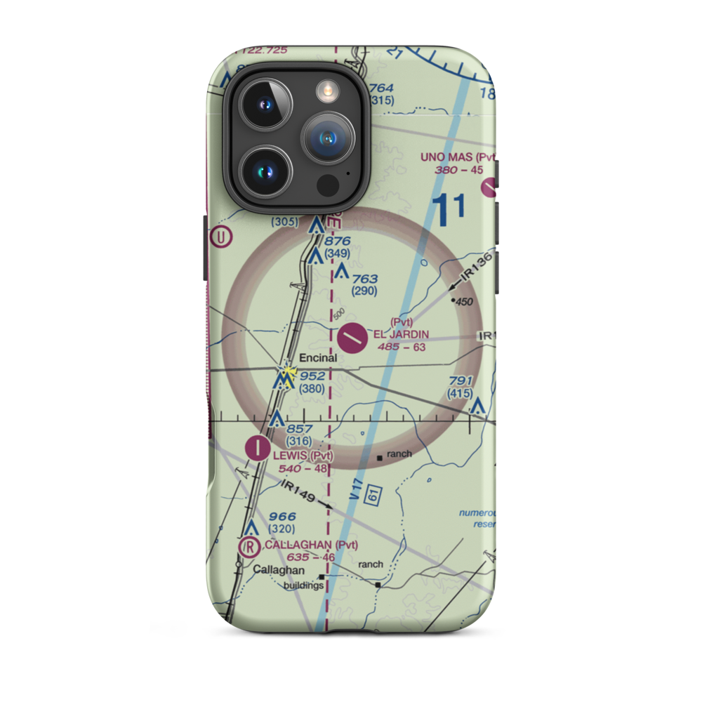 El Jardin Ranch Airport (XA66) VFR Sectional  Tough iPhone Case iPhone 16 Pro Max model shown