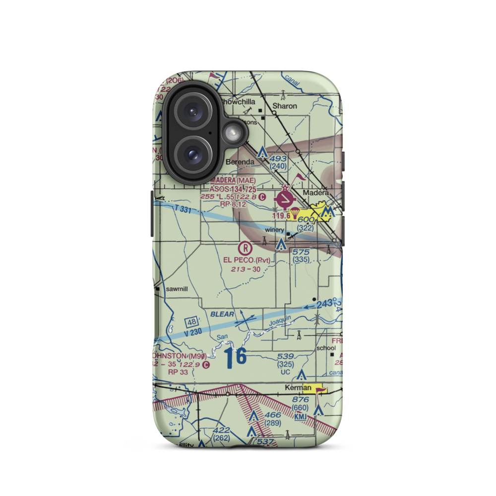 El Peco Ranch Airport (49CL) VFR Sectional  Tough iPhone Case iPhone 16 model shown