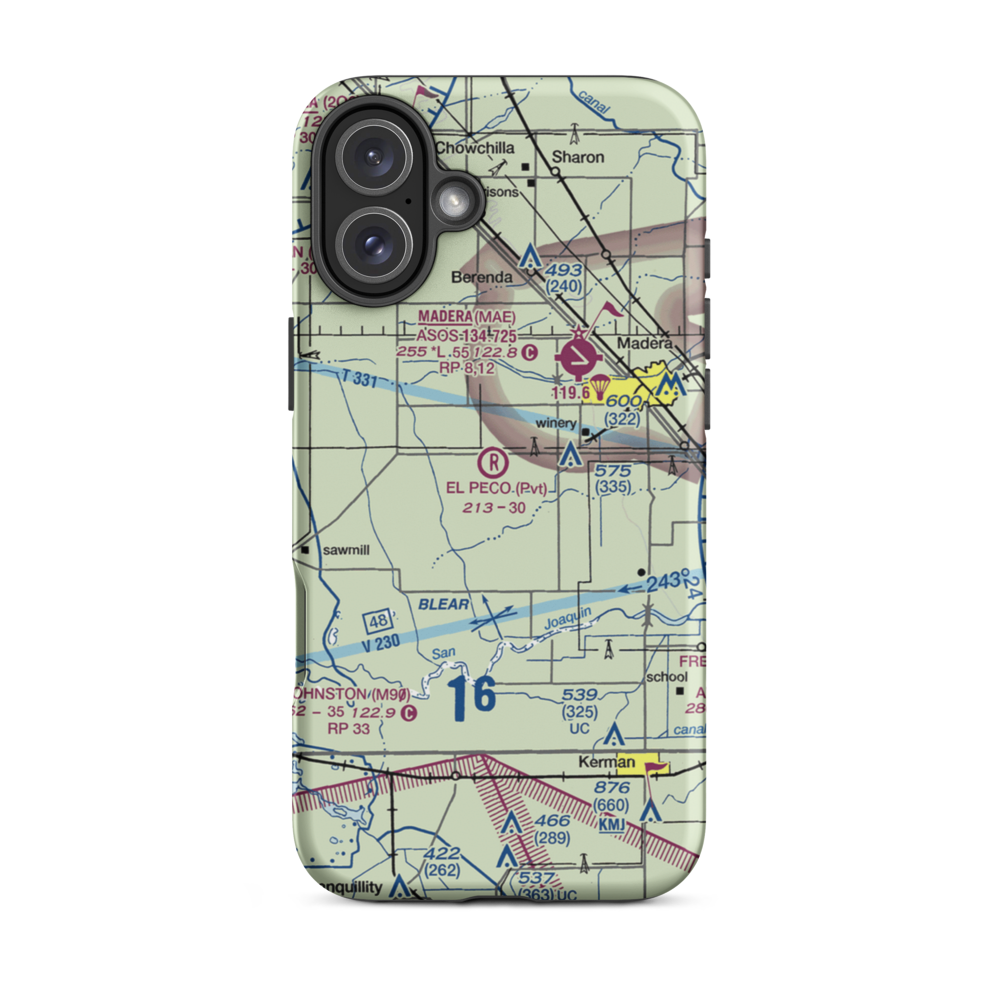 El Peco Ranch Airport (49CL) VFR Sectional  Tough iPhone Case iPhone 16 Plus model shown