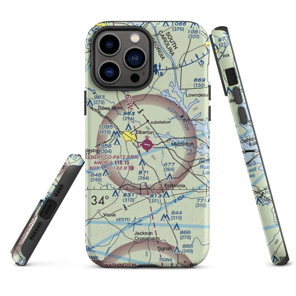 Elbert-County-Patz Field (EBA) VFR Sectional  Tough iPhone Case iPhone 13 Pro Max model shown