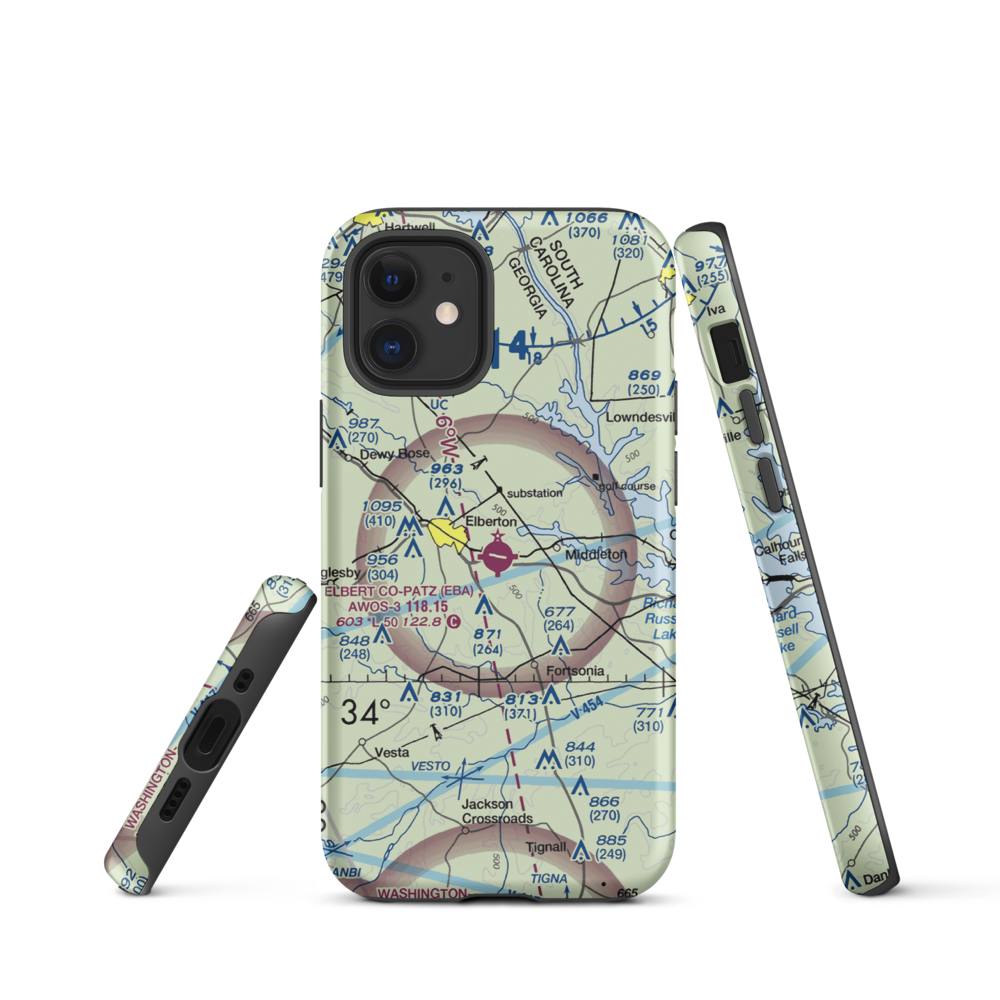 Elbert-County-Patz Field (EBA) VFR Sectional  Tough iPhone Case iPhone 12 mini model shown