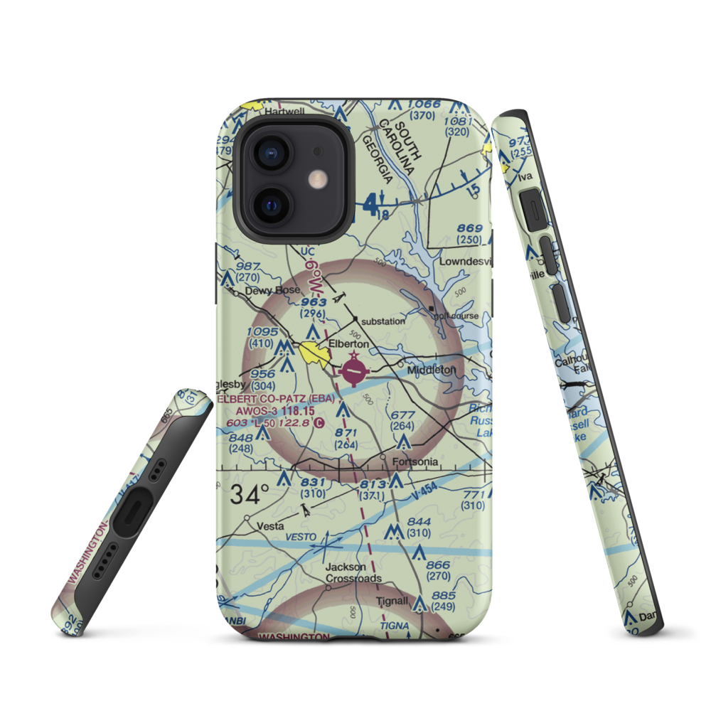 Elbert-County-Patz Field (EBA) VFR Sectional  Tough iPhone Case iPhone 12 model shown