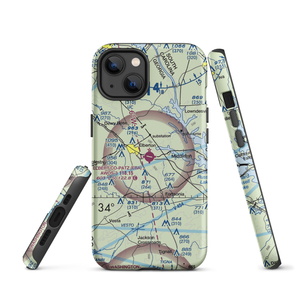 Elbert-County-Patz Field (EBA) VFR Sectional  Tough iPhone Case iPhone 13 model shown