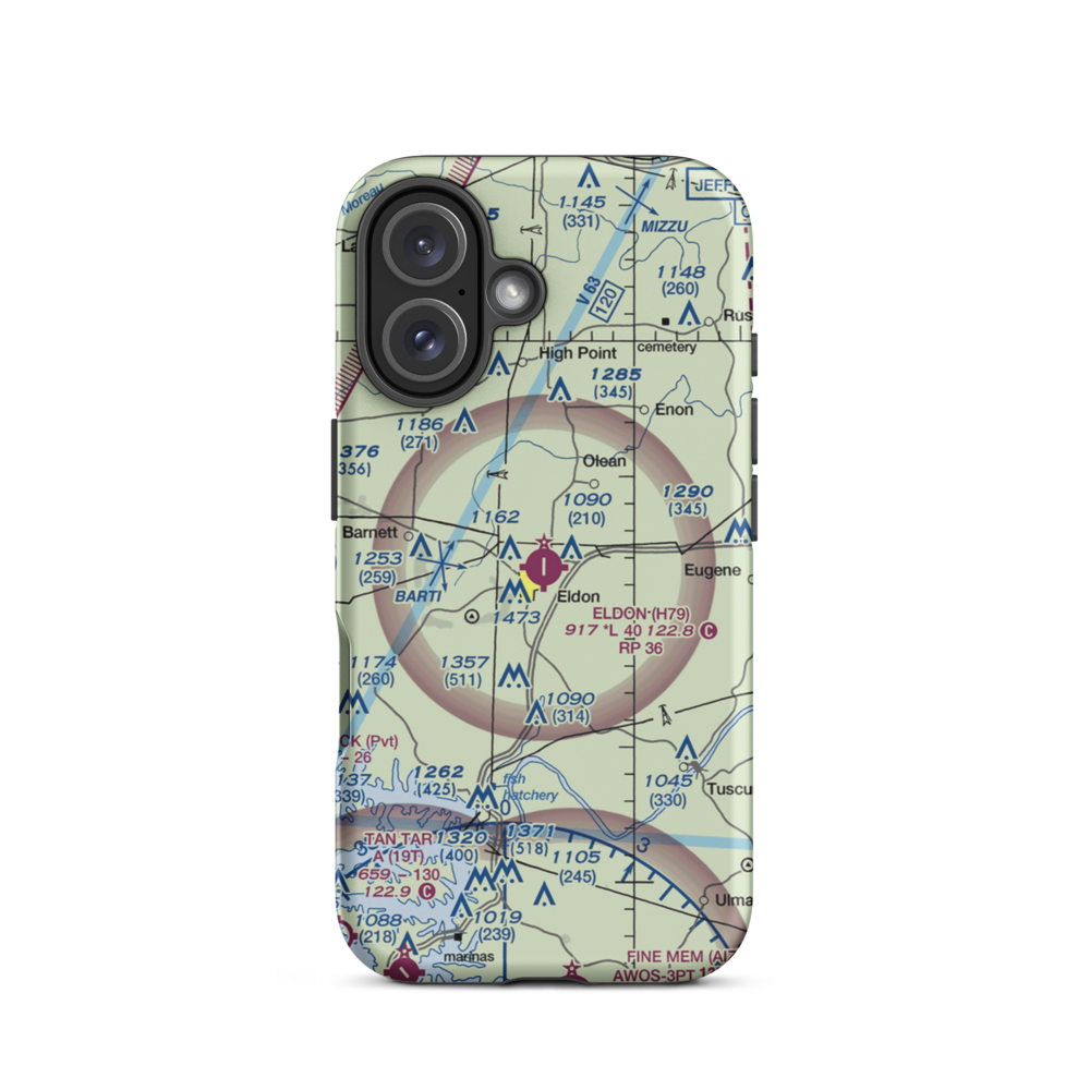 Eldon Model Airpark (H79) VFR Sectional  Tough iPhone Case iPhone 16 model shown