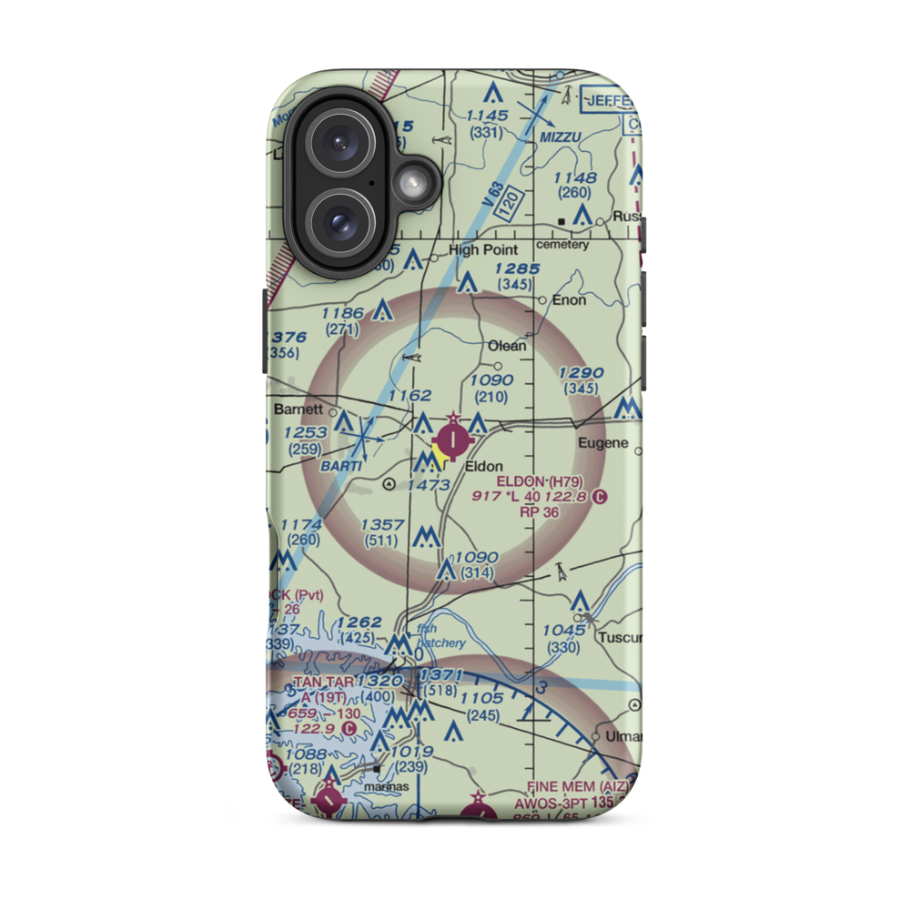 Eldon Model Airpark (H79) VFR Sectional  Tough iPhone Case iPhone 16 Plus model shown