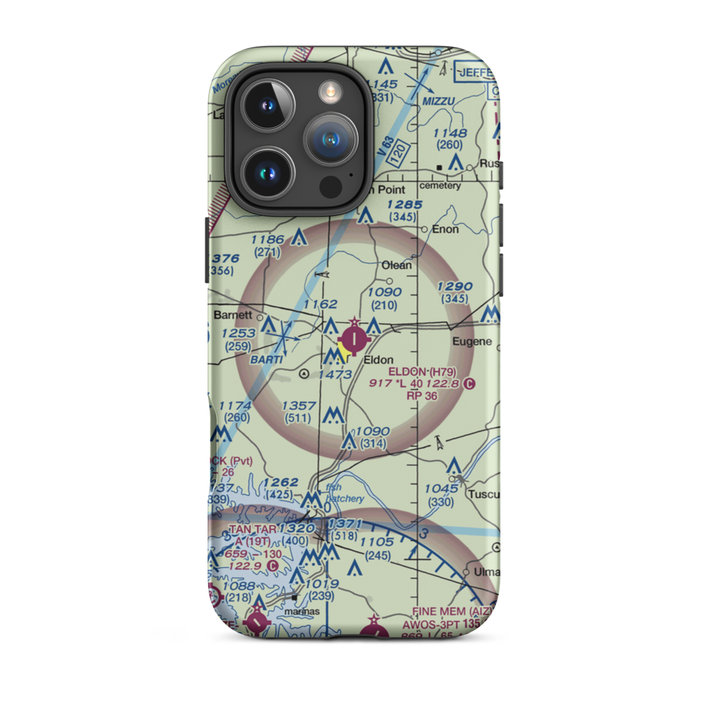 Eldon Model Airpark (H79) VFR Sectional  Tough iPhone Case iPhone 16 Pro Max model shown