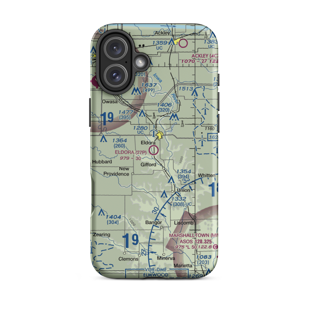 Eldora Municipal Airport (6C0) VFR Sectional  Tough iPhone Case iPhone 16 Plus model shown