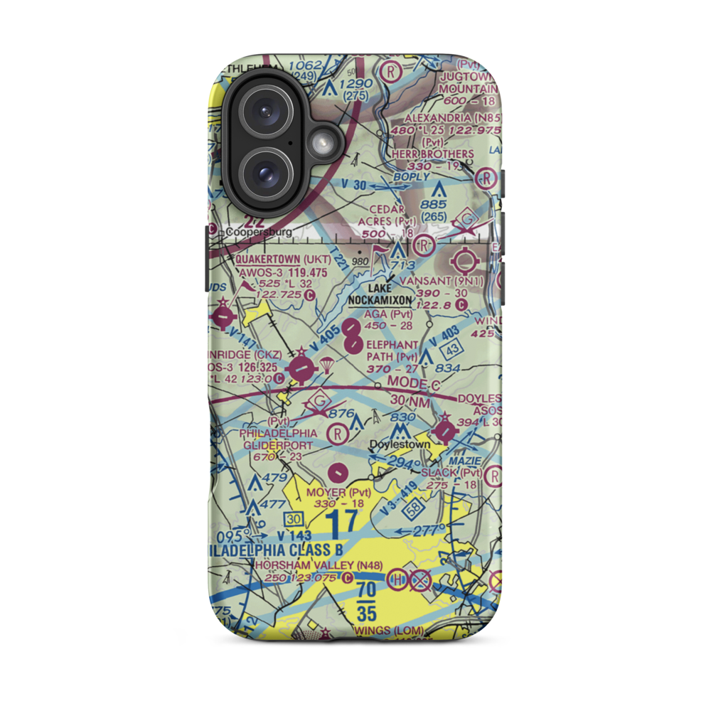 Elephant Path Airport (PS03) VFR Sectional  Tough iPhone Case iPhone 16 Plus model shown