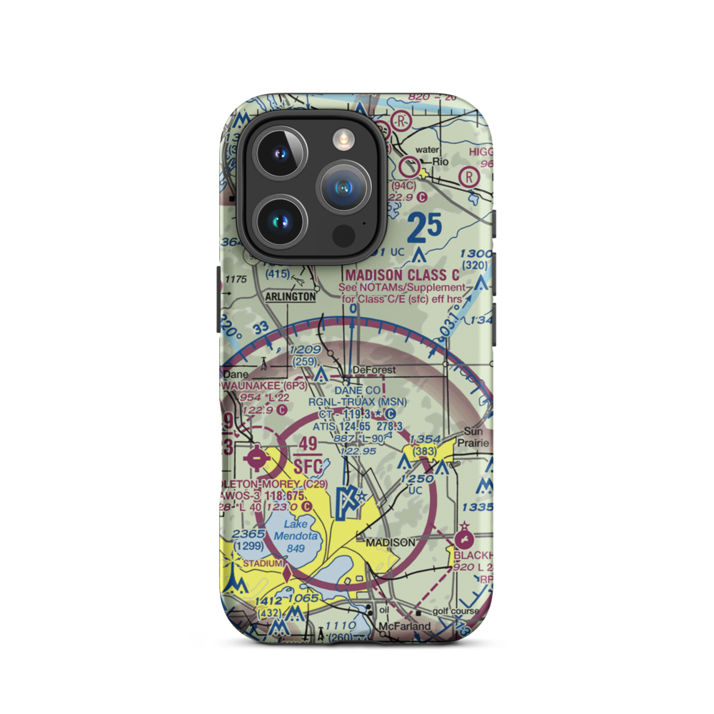 Elert Airport (WS12) VFR Sectional  Tough iPhone Case iPhone 16 Pro model shown