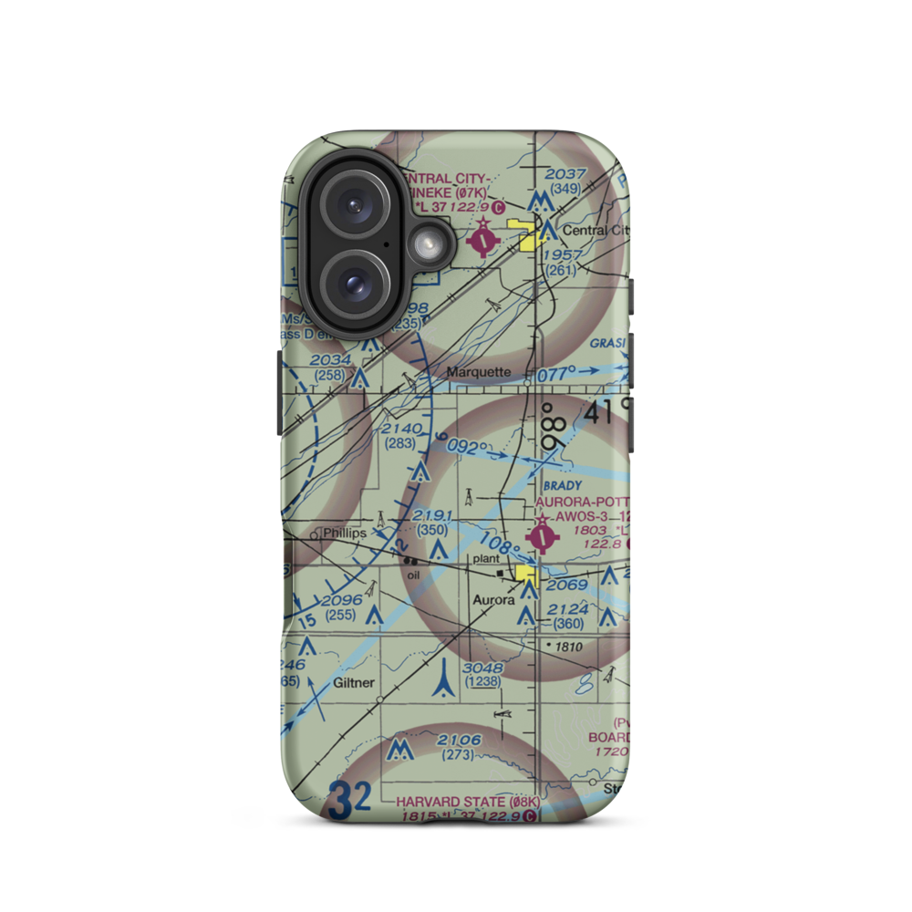 Elge Field (50NE) VFR Sectional  Tough iPhone Case iPhone 16 model shown
