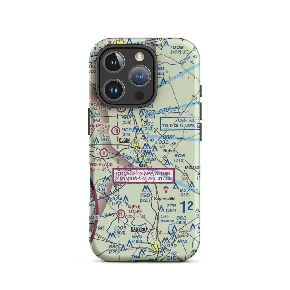 Elgin Intracontinental Airport (56TS) VFR Sectional  Tough iPhone Case iPhone 16 Pro model shown