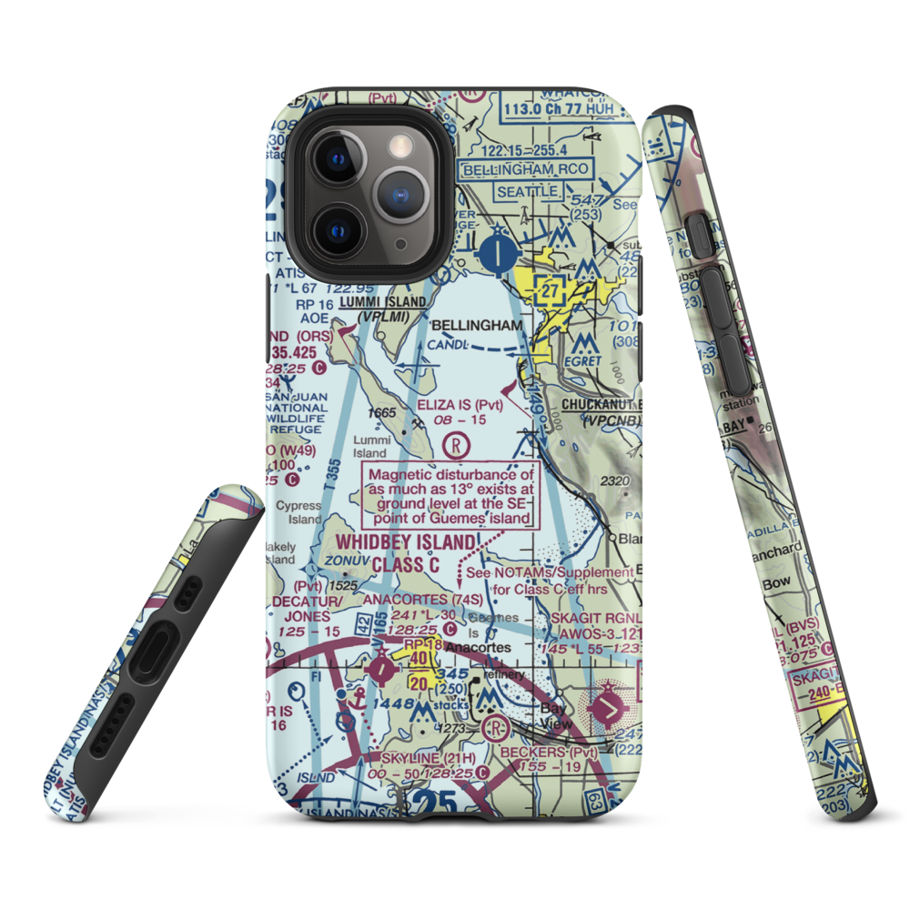 Eliza Island Airport (WA93) VFR Sectional  Tough iPhone Case iPhone 11 Pro model shown