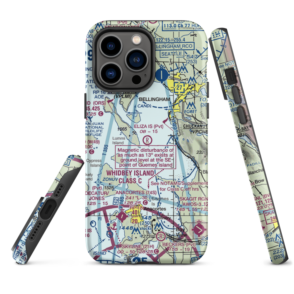 Eliza Island Airport (WA93) VFR Sectional  Tough iPhone Case iPhone 14 Pro Max model shown