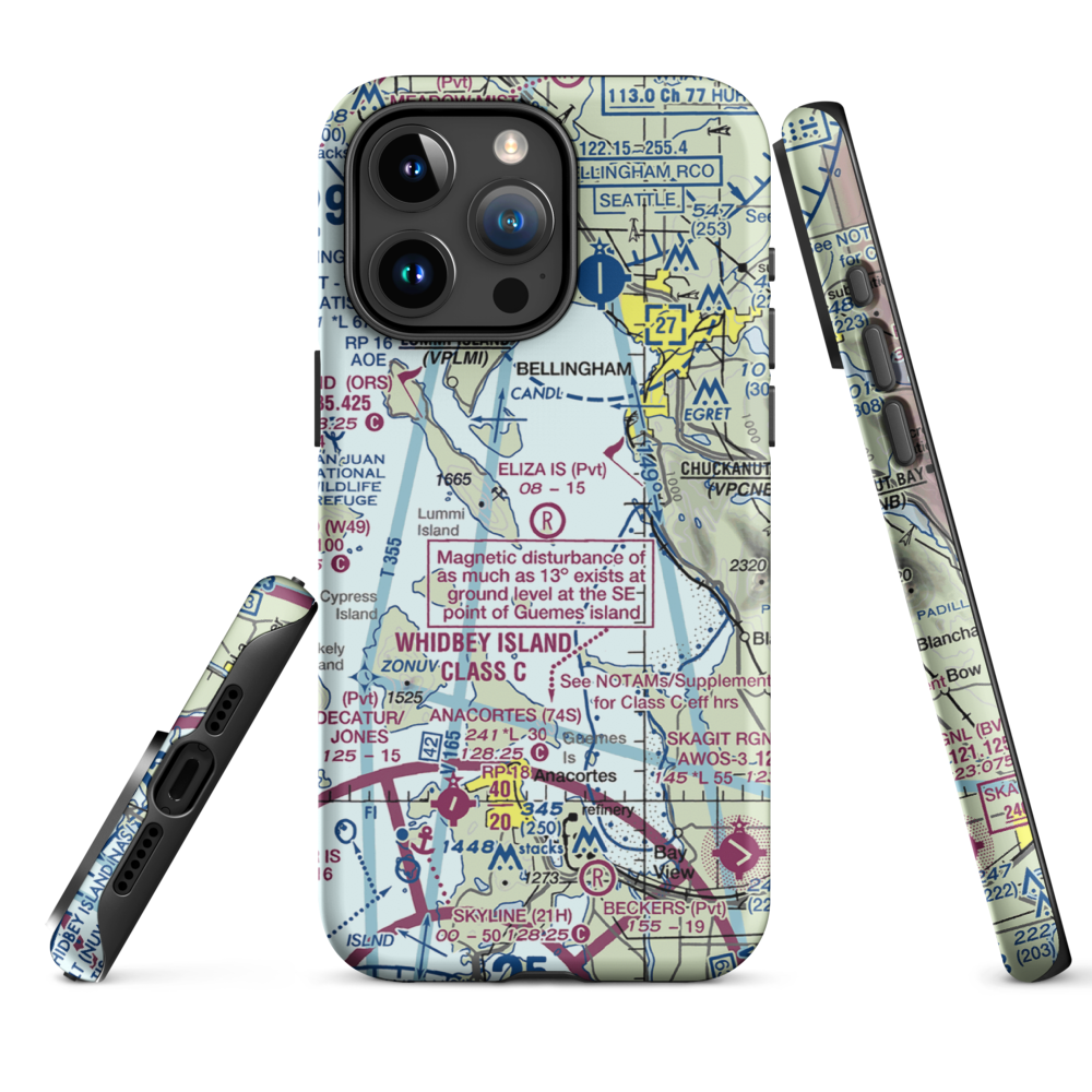 Eliza Island Airport (WA93) VFR Sectional  Tough iPhone Case iPhone 15 Pro Max model shown