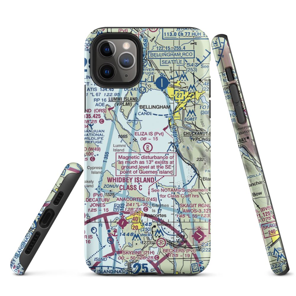 Eliza Island Airport (WA93) VFR Sectional  Tough iPhone Case iPhone 11 Pro Max model shown