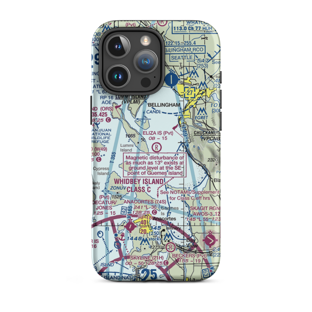Eliza Island Airport (WA93) VFR Sectional  Tough iPhone Case iPhone 16 Pro Max model shown