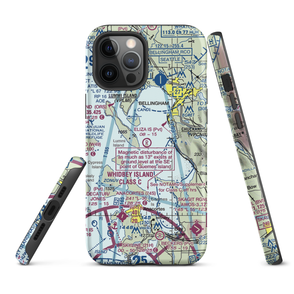 Eliza Island Airport (WA93) VFR Sectional  Tough iPhone Case iPhone 12 Pro Max model shown