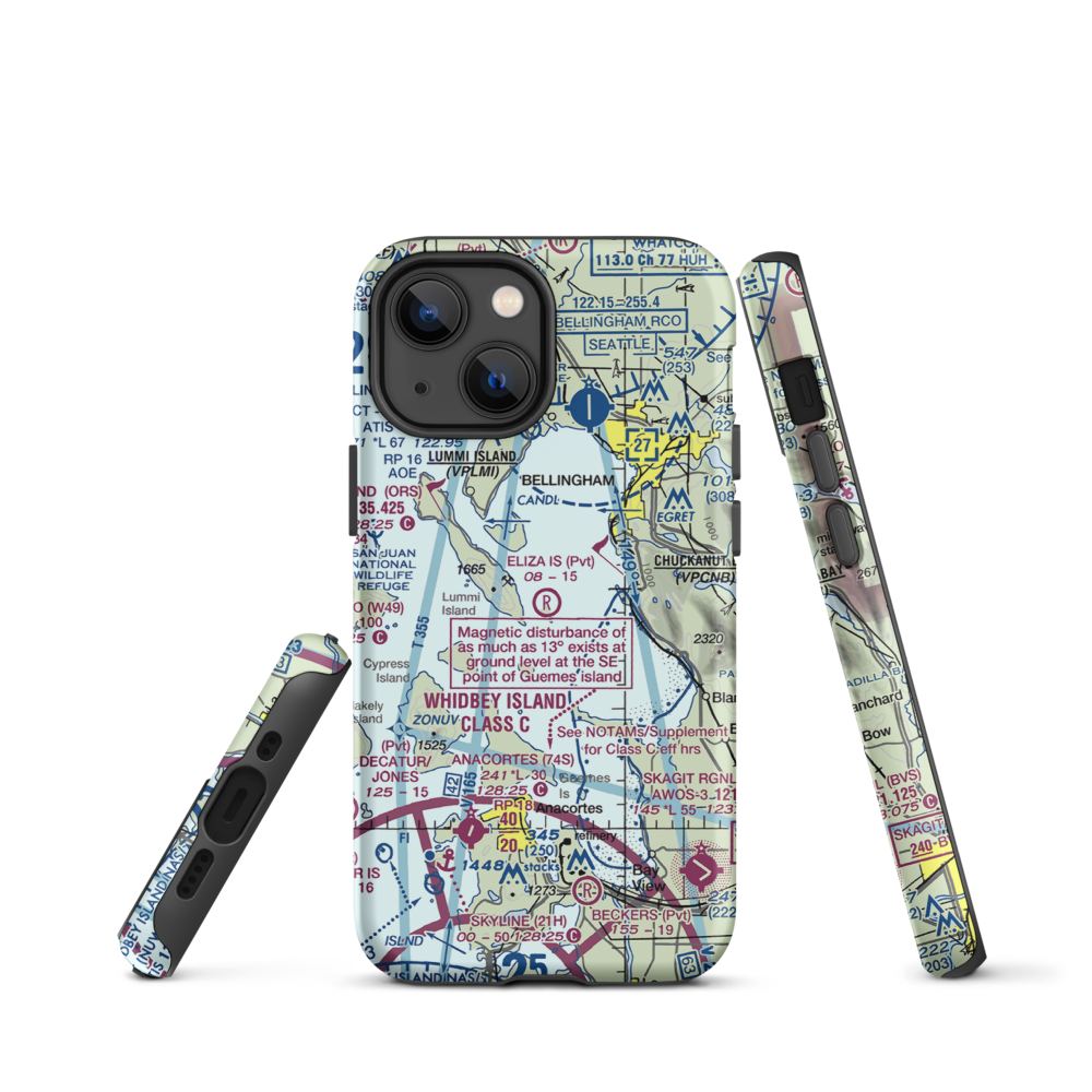 Eliza Island Airport (WA93) VFR Sectional  Tough iPhone Case iPhone 13 mini model shown