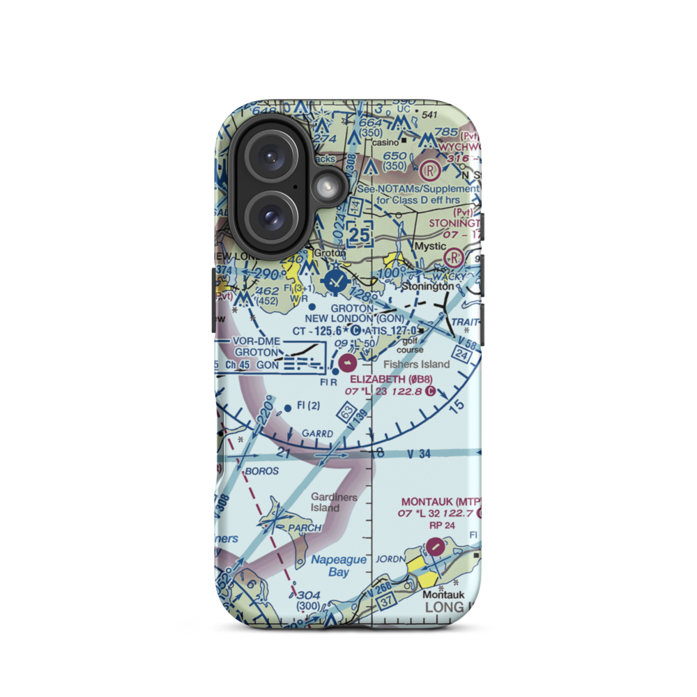 Elizabeth Field (0B8) VFR Sectional  Tough iPhone Case iPhone 16 model shown