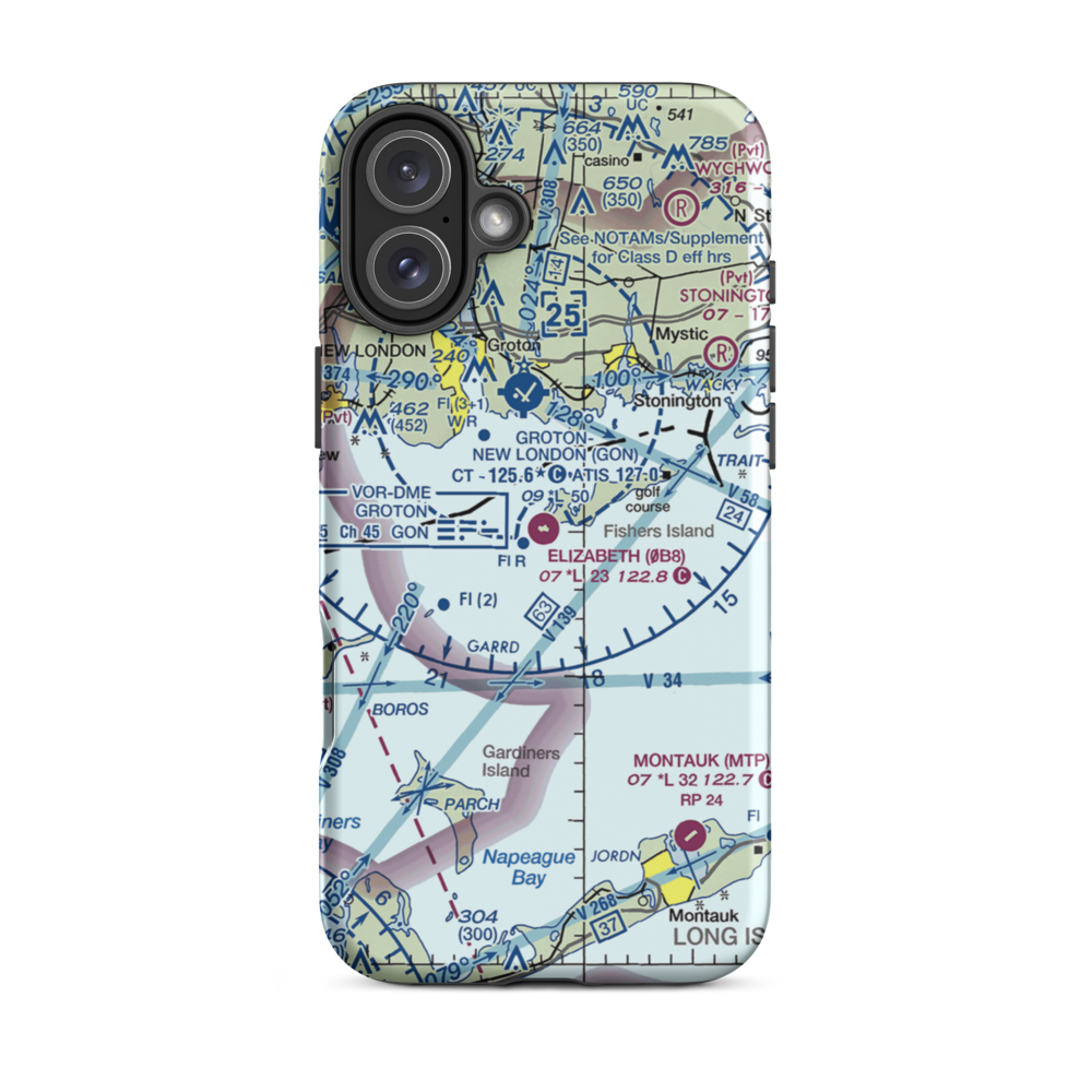 Elizabeth Field (0B8) VFR Sectional  Tough iPhone Case iPhone 16 Plus model shown