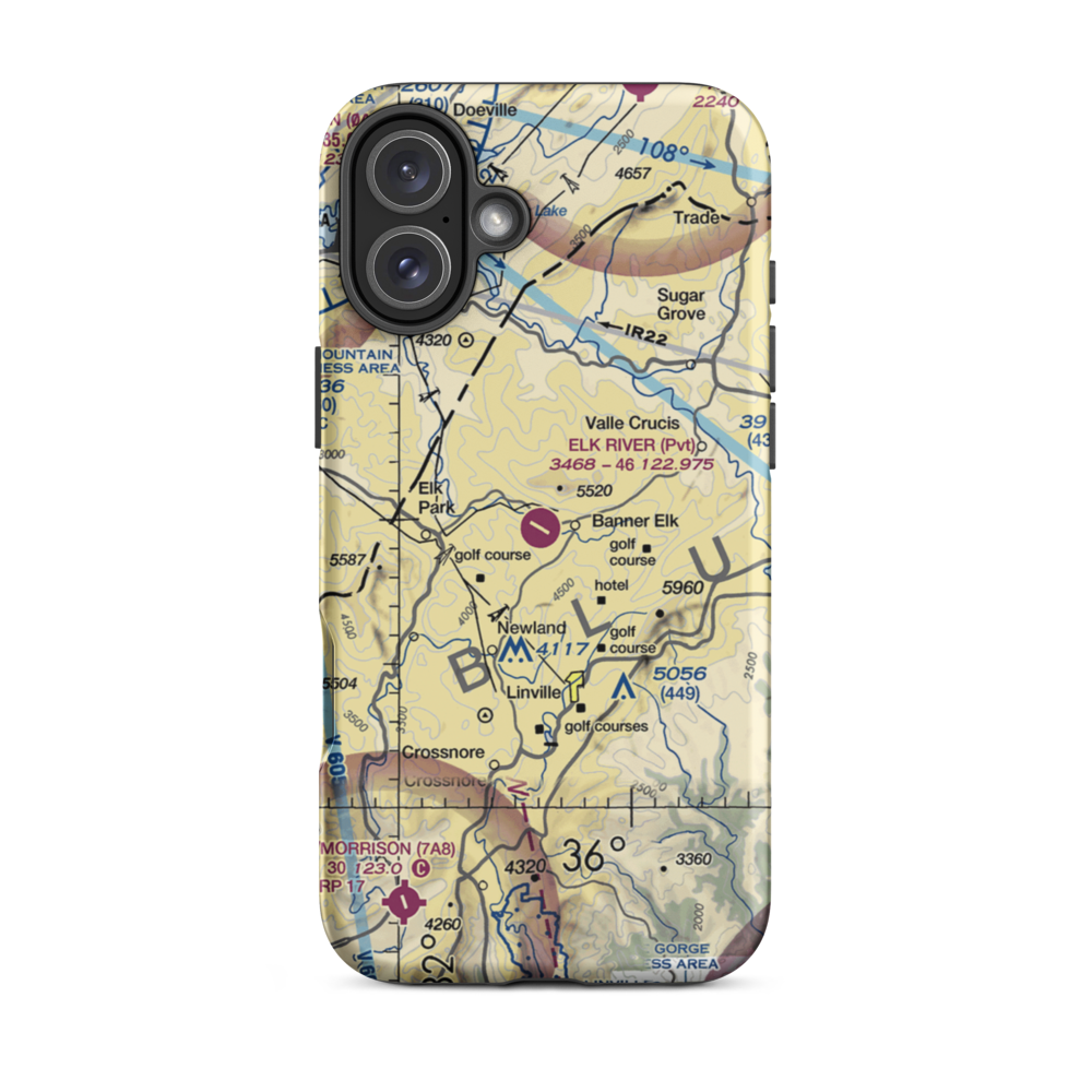 Elk River Airport (NC06) VFR Sectional  Tough iPhone Case iPhone 16 Plus model shown