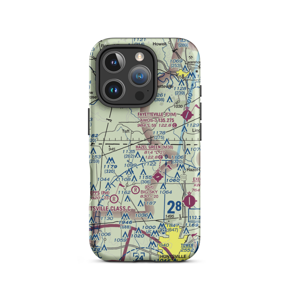 Elkwood Airpark (AL99) VFR Sectional  Tough iPhone Case iPhone 16 Pro model shown