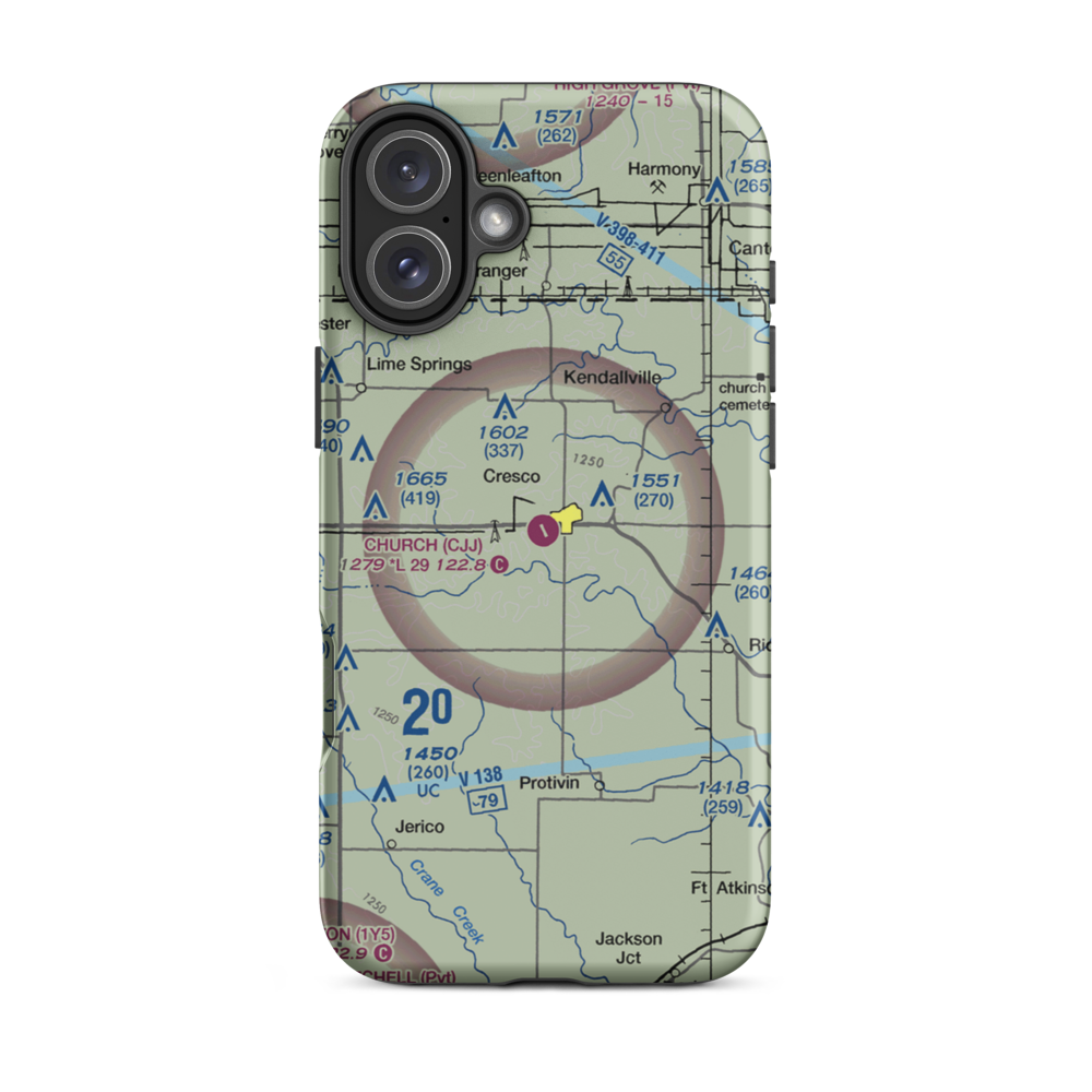 Ellen Church Field (CJJ) VFR Sectional  Tough iPhone Case iPhone 16 Plus model shown