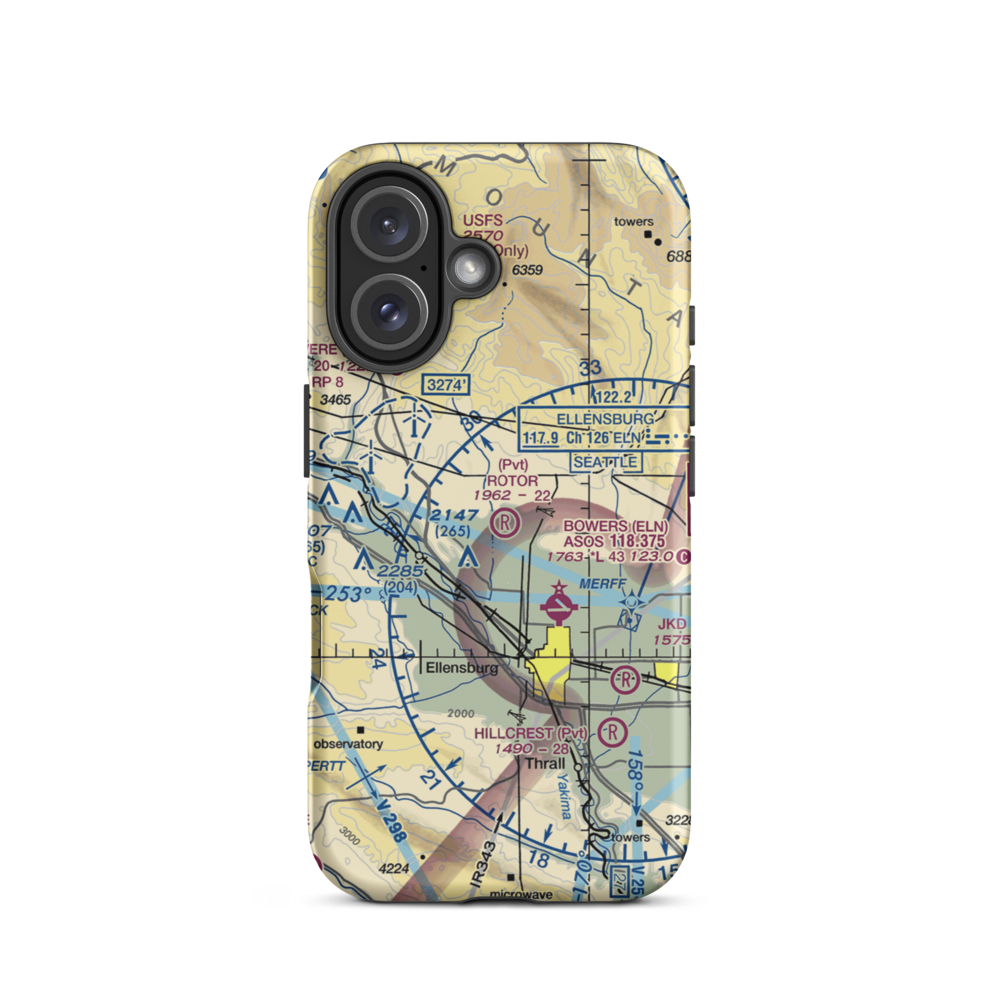 Ellensburg (Rotor Ranch) Airport (79WT) VFR Sectional  Tough iPhone Case iPhone 16 model shown