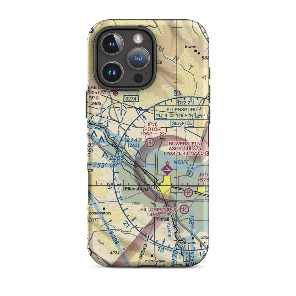 Ellensburg (Rotor Ranch) Airport (79WT) VFR Sectional  Tough iPhone Case iPhone 16 Pro Max model shown