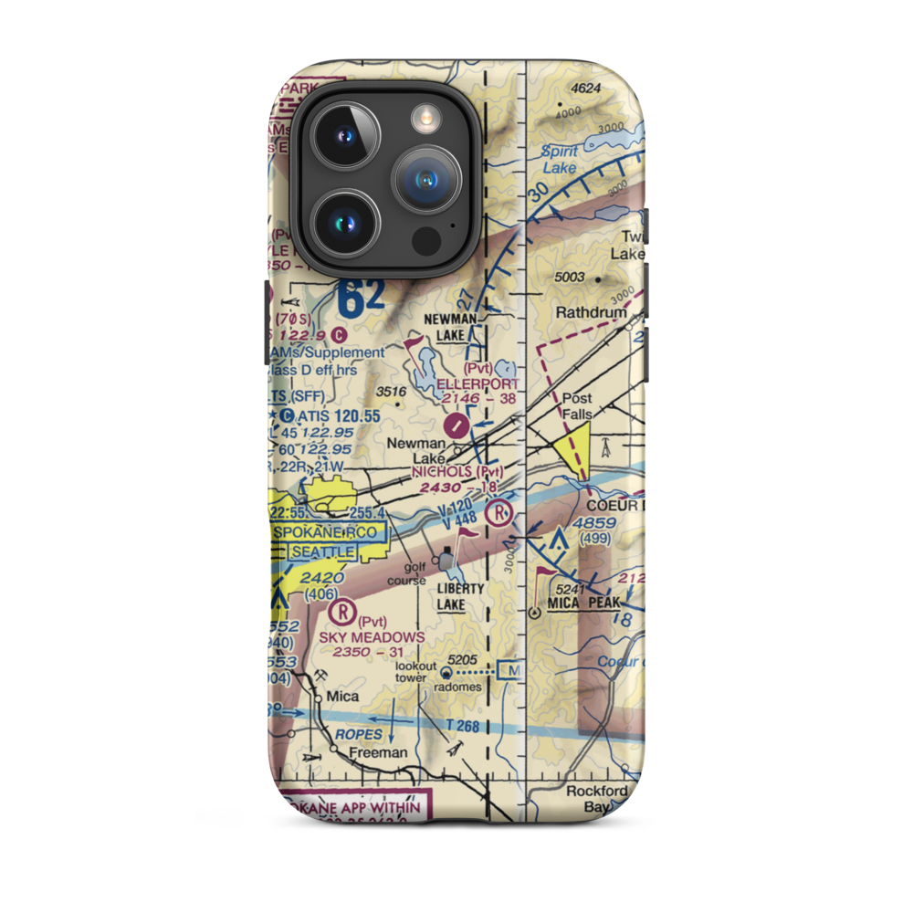 Ellerport Airport (WN54) VFR Sectional  Tough iPhone Case iPhone 16 Pro Max model shown