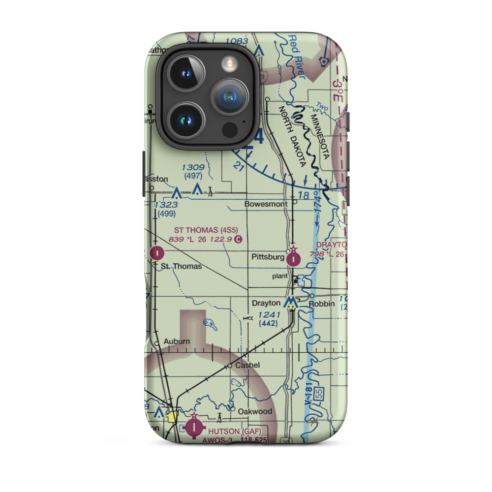 Elliott Farms Airport (9ND1) VFR Sectional  Tough iPhone Case iPhone 16 Pro Max model shown